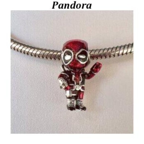 2024 New Marvel Deadpool Charm Red Dead Man Charm Fit Pandora Bracelet - Picture 4 of 5